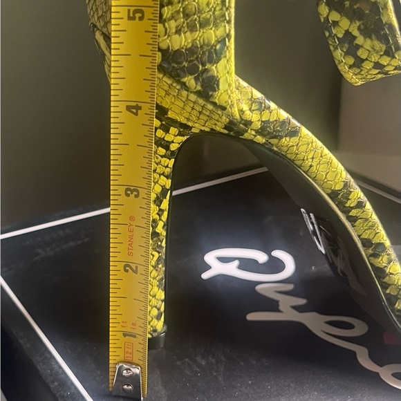 Qupid snakeskin print heels strap heels stiletto faux snake skin - Picture 11 of 11